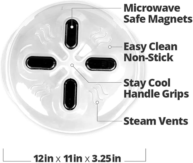 HOVER COVER Magnetic Microwave Splatter Cover, Food Grade Plate Cover, BPA Free - Image 9