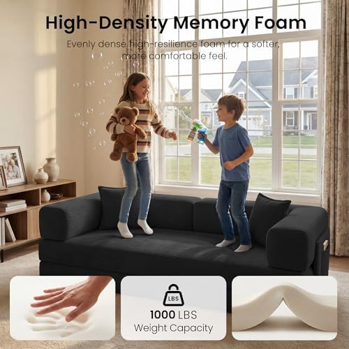 78.8" Convertible Futon Sofa Bed, Boneless Couch for Living Room | Cordu...