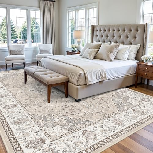 Washable Large 9x12 Area Rug - Living Room Oriental Non Slip Soft Rugs Indoor...