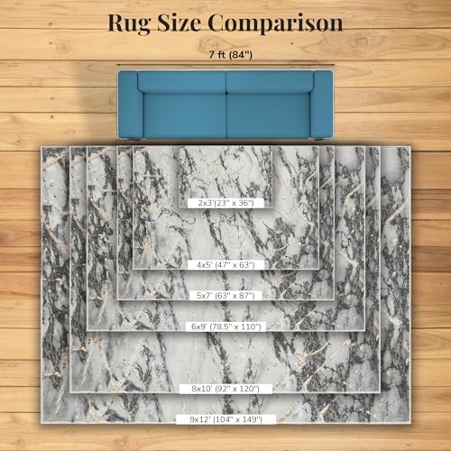 LUXE WEAVERS Ivory Gold 8x10 Marble Abstract Area Rug