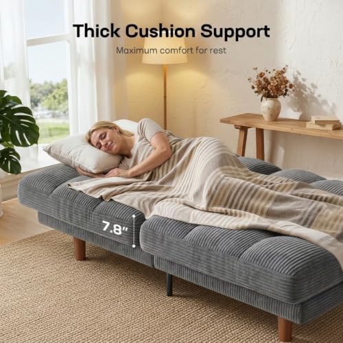 Marsail 70" Convertible Futon Sofa Bed, Small Recliner Sleeper Sofa with...