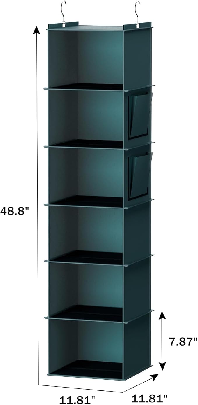 YOUDENOVA Hanging Closet Organizer, 6-Shelf Closet Hanging Storage Shelves - Image 3