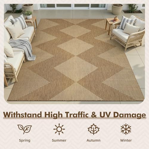 MontVoo-Outdoor Rug Carpet Patio Rug 8x10 Polypropylene Indoor Outdoor Rugs f...