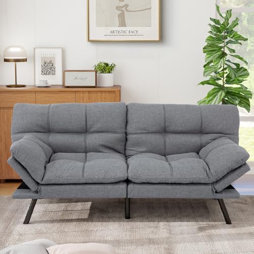 MUUEGM Futon Sofa Bed,Memory Foam Modern Convertible Couch Bed,Folding Futon ...