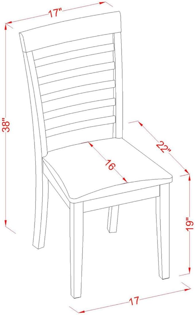 East West Furniture NOML5-MAH-LC 5 Piece Dinette Set for 4 Includes a Rectang...