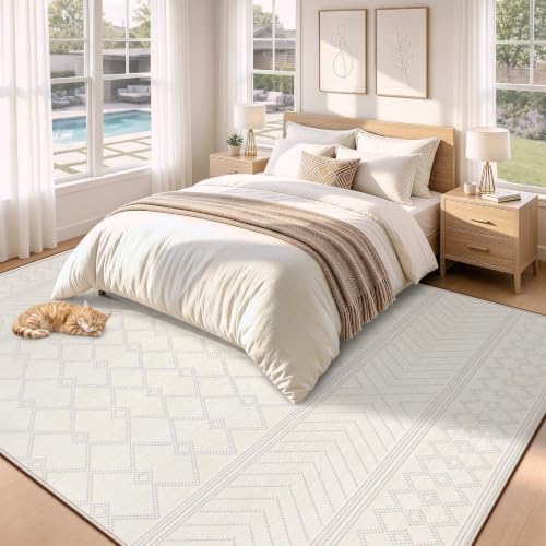 pmtsns Area Rugs 8x10 Washable Rug for Living Room(Beige, 8'x10')