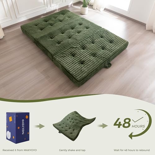MAXYOYO Folding Sofa Couch Bed, 6 Inch Tri-Fold Floor Sofa Bed, Folding Mattr...