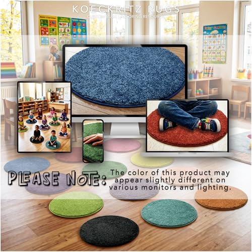 Koeckritz Rugs Rainbow Carpet Circle Seats, Set of 12, 18" Round