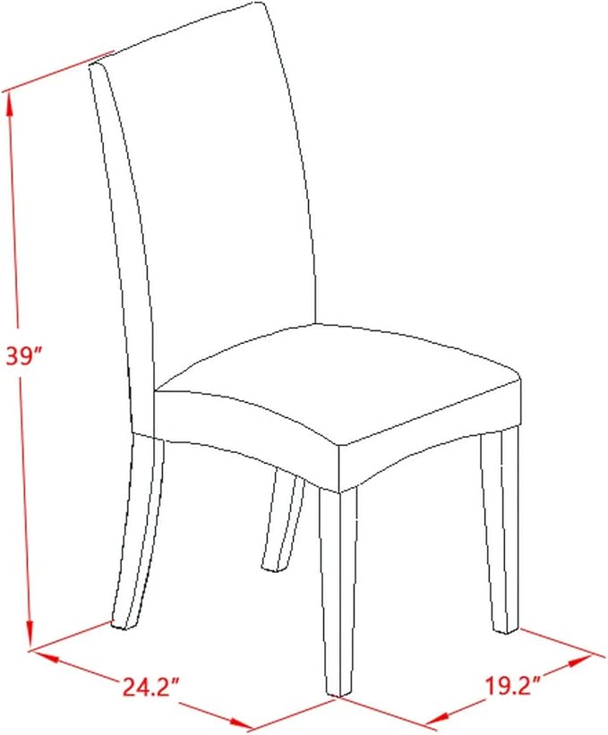 East West Furniture ANDR5-MAH-01 5 Piece Kitchen Table & Chairs Set Inclu...