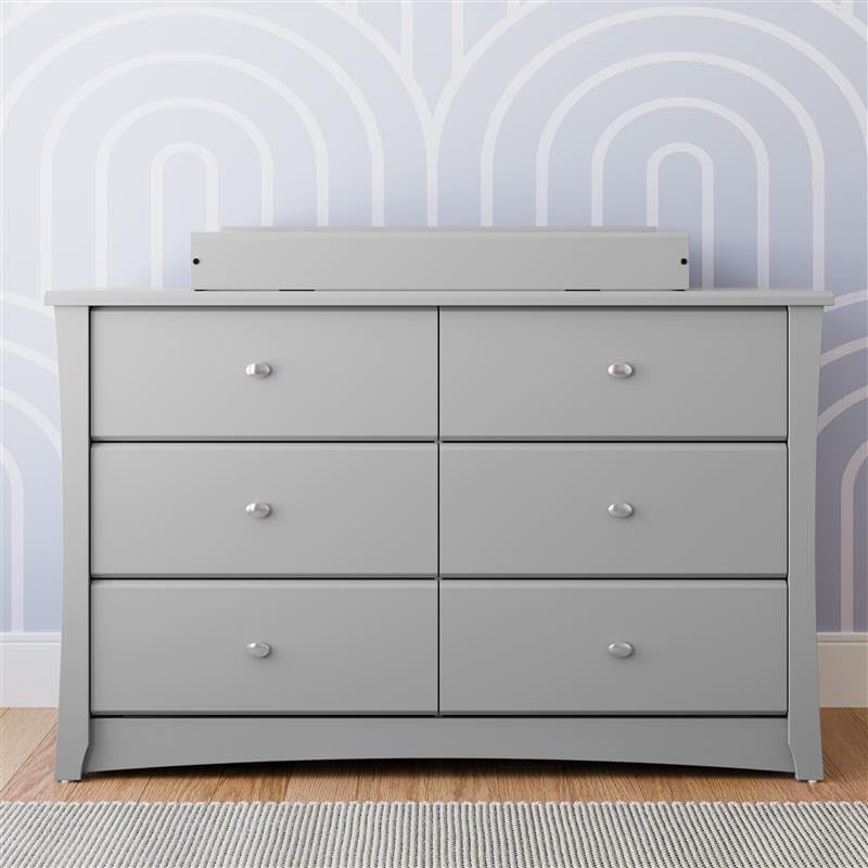 Storkcraft Crescent 6-Drawer Dresser, Pebble Gray