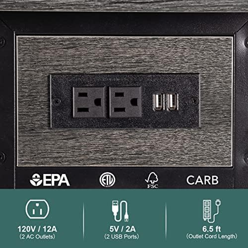 Yoobure End Table with Charging Station, Flip Top Side Table with USB Ports a...