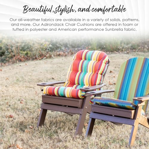RSH DECOR Indoor Outdoor Tufted Adirondack Patio Chair Seat Cushion | All Wea...