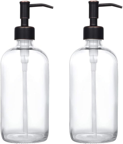 2 Pack Thick Clear Glass Pint Jar Soap Dispenser by Unknown