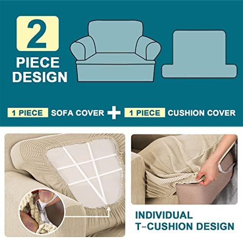 Turquoize T Cushion Chair Slipcover Armchair Slipcover for Living Room Stretc...