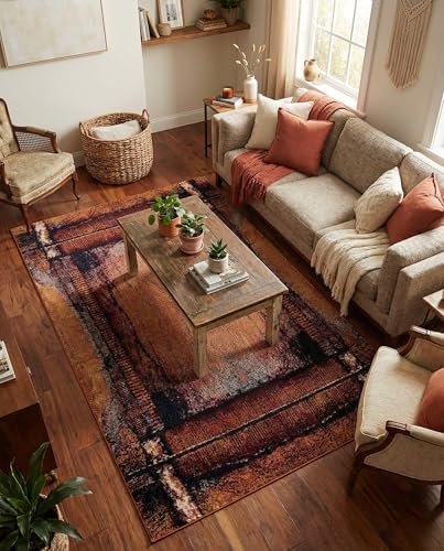Rugs.com Hyacinth Collection Rug – 5' x 8' Orange Medium Rug Perfect ...