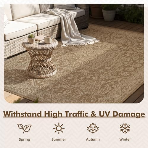 MontVoo-Outdoor Rug-Patio Rug 8x10 Polypropylene Indoor Outdoor Rugs Carpet f...