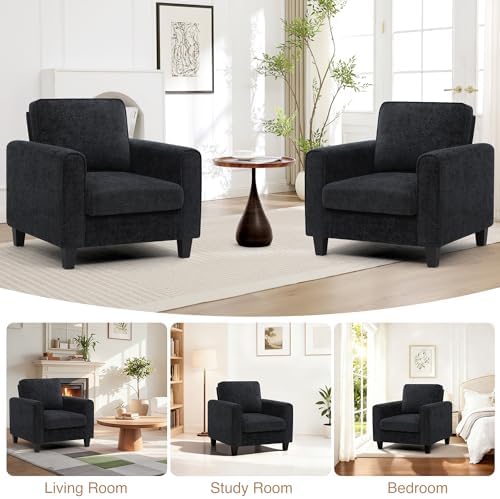 Accent Chair for Living Room, Mid Century Modern Upholstered Living Room Chai...