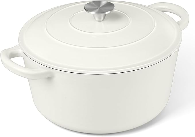 P&P CHEF 6QT Enameled Dutch Oven, Cast Iron Dutch Oven Pot by PPCHEF