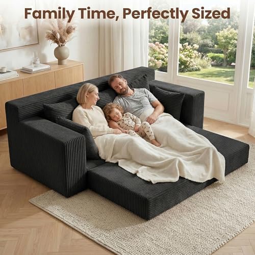 JUIKURY Boneless Couches 70 inch: 3-in-1 Convertible Sofa Bed Futon Couch Bed...