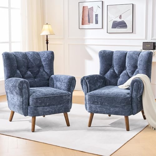 Wingback Accent Chairs for Living Room, Mid-Century Modern Living Room Chairs...