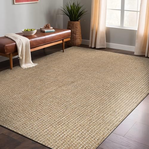 Luul Home Easy Jute Rugs 5x7 Natural Color Living Room Indoor Outdoor Area Ru...