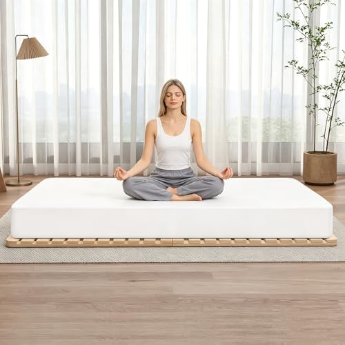 LILYPELLE Twin Floor Bed Frame, Foldable Tatami Bed Frame Futon Frame