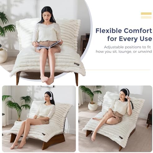 MAXYOYO Adjustable Living Room Chair, 3-Position Bean Bag Chair with Frame