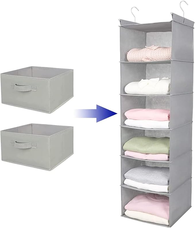 Hanging Shelf Closet Storage Organizer Removable Drawers ，Hanging Storage - Image 5