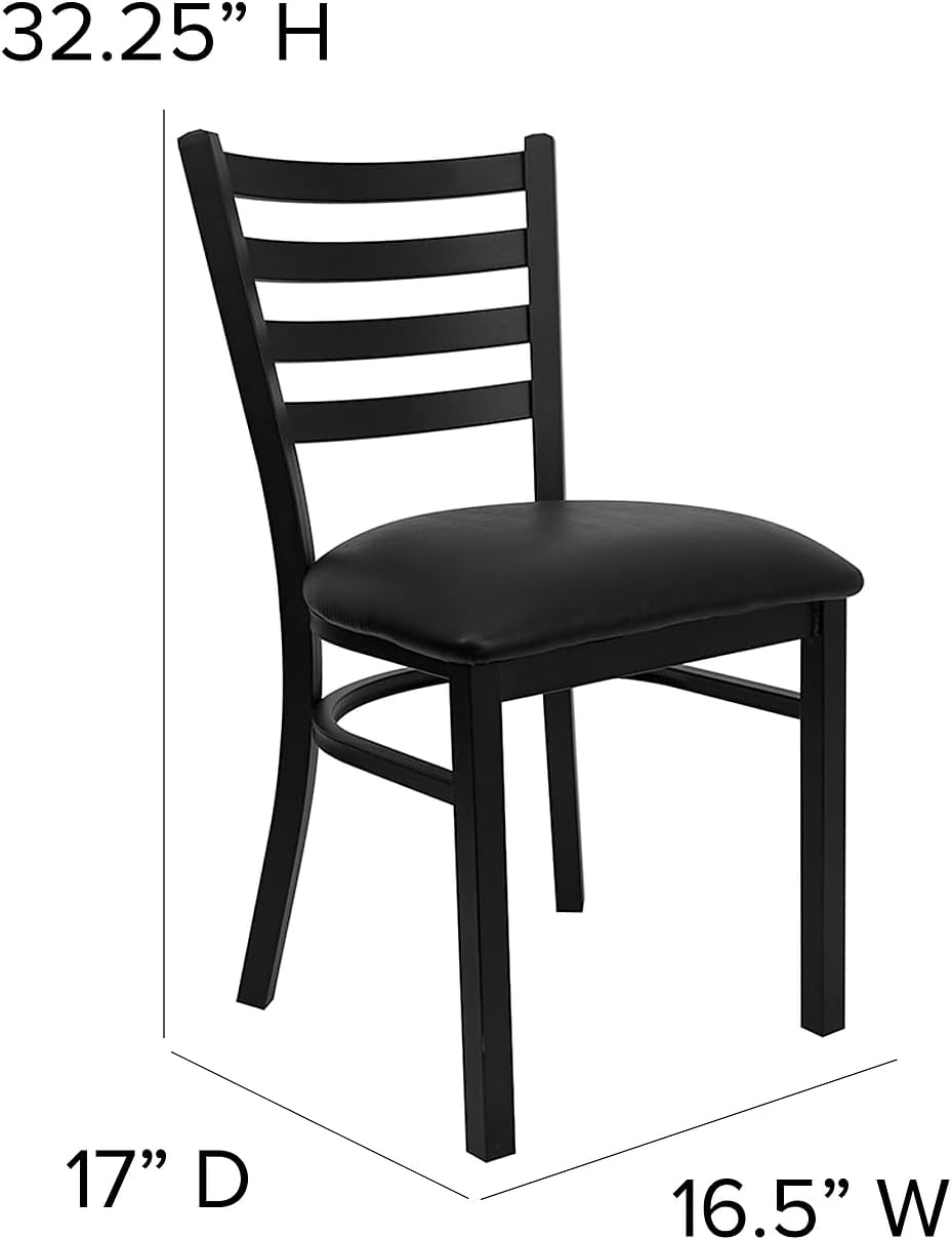 Flash Furniture Hercules Series Commercial Ladder Back Restaurant Chairs, Mod...