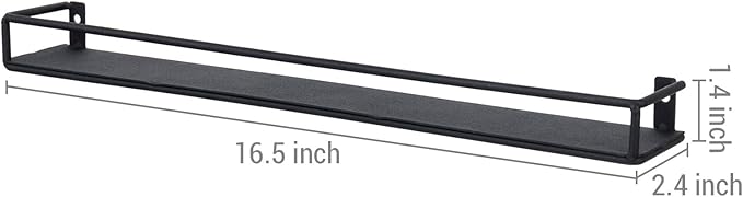 MyGift 16 Inch Wall Mounted Black Metal Nail Polish and Essential Oil Display - Image 3