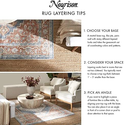 Nourison Home Positano Natural 8' x 10' Area Rug - Easy Clean, Non Sh...