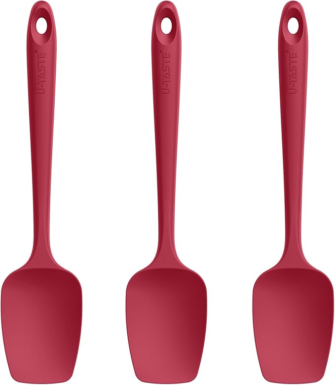 U-Taste Silicone Spoon Spatula Set, 600ºF High Heat Resistant Food Grade by U-Taste