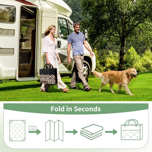 GENIMO Outdoor Rug, Waterproof Plastic Rugs 10'x14' for Camping Coffee