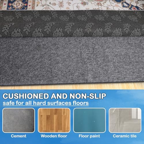 Non-Slip Rug Pads 8 x 10 ft, 100% Waterproof Extra Large Area Rugs Non Skid R...