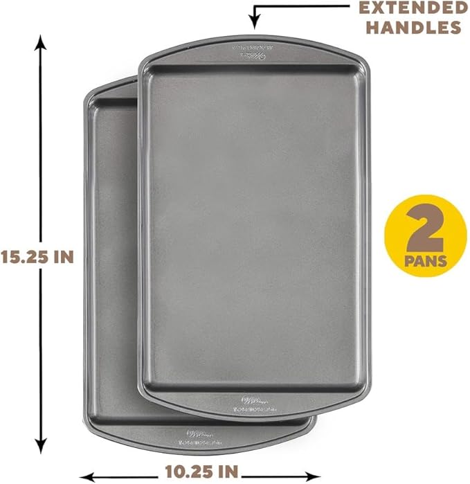 Wilton Perfect Results Nonstick Medium 15 x 10 in Cookie Baking Sheets Set (2...