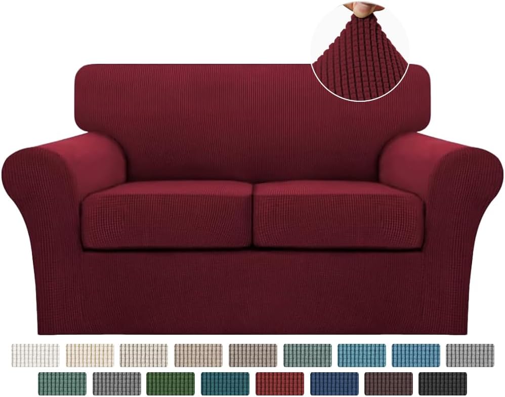 Turquoize 3 Piece Sofa Covers for 2 Cushion Couch Sofa Slipcover Soft Couch C...