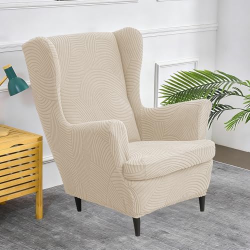 HAOYONG Wing Chair Slipcovers Printed Wingback Chair Covers 2 Pieces Wingback...