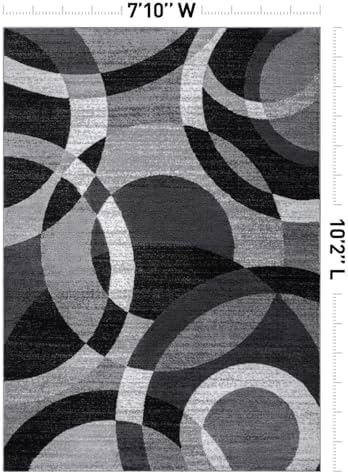 Rugshop Overlapping Circles Contemporary Area Rug Gray 7'10" x 10...