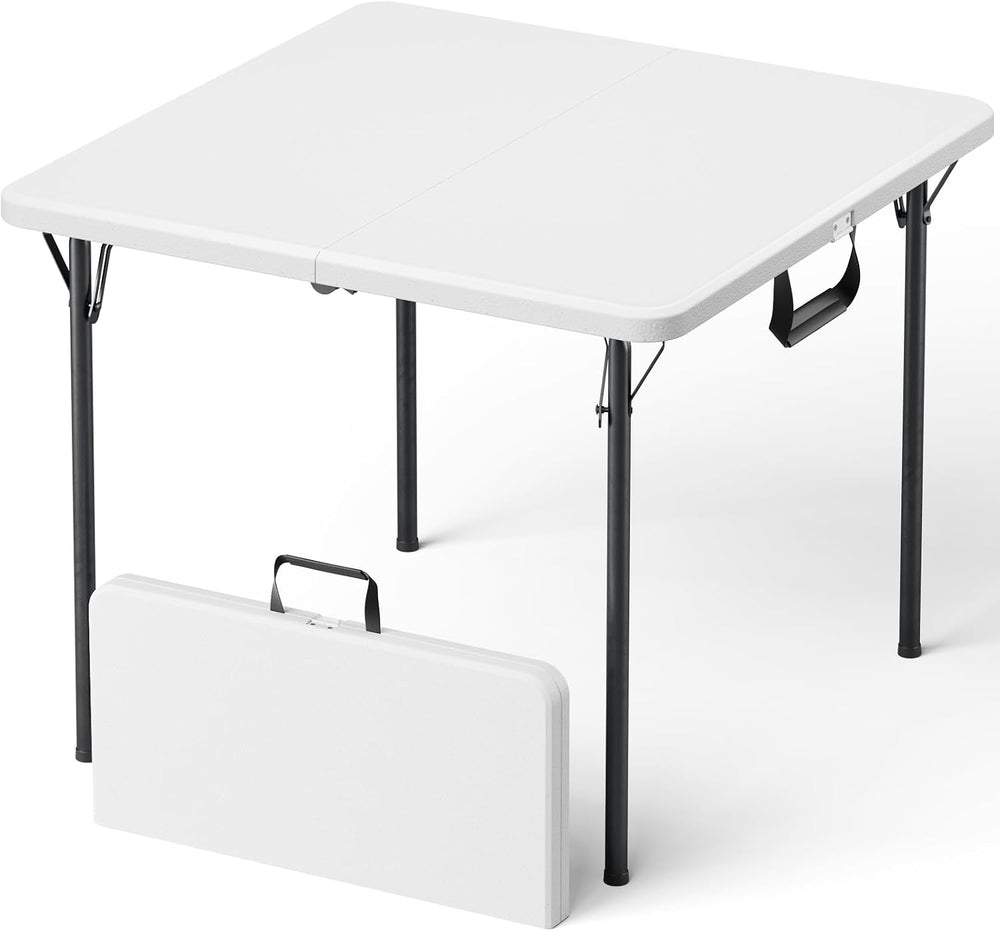 Folding Table, 36 Inch Square Foldable Card Table with Carrying Handle, Heavy...