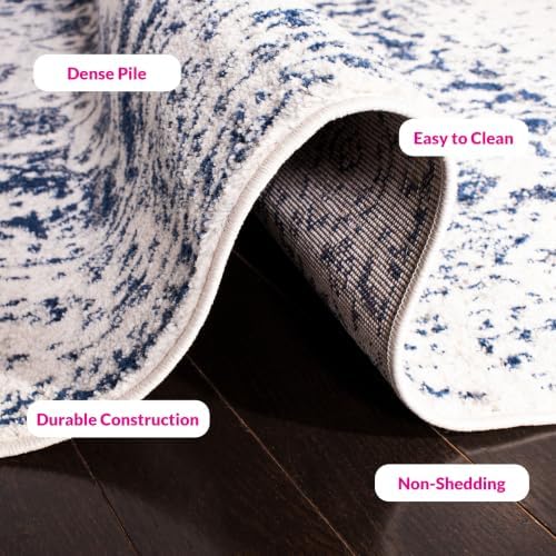 SAFAVIEH Madison Area Rug 8x10, Large Cream & Navy MAD603D