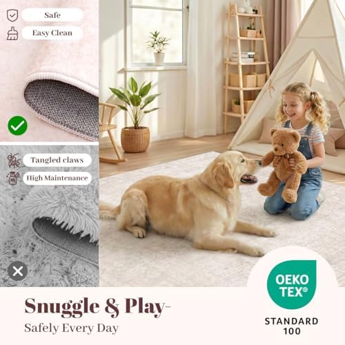 Homemate Washable Rug 9x12 Area Rugs - Vintage Rugs for Living Room