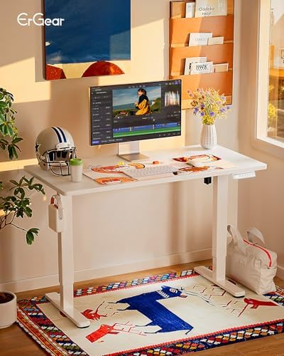 ErGear Height Adjustable Electric Standing Desk, 48 x 24 Inches Sit Stand up ...