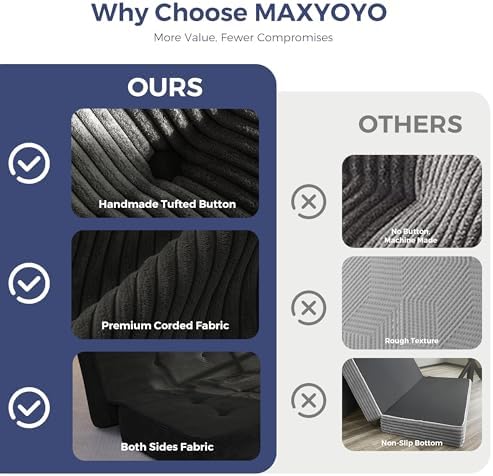 MAXYOYO Foldable Mattress, 8-Inch Tufted Futon Mattress with Handles