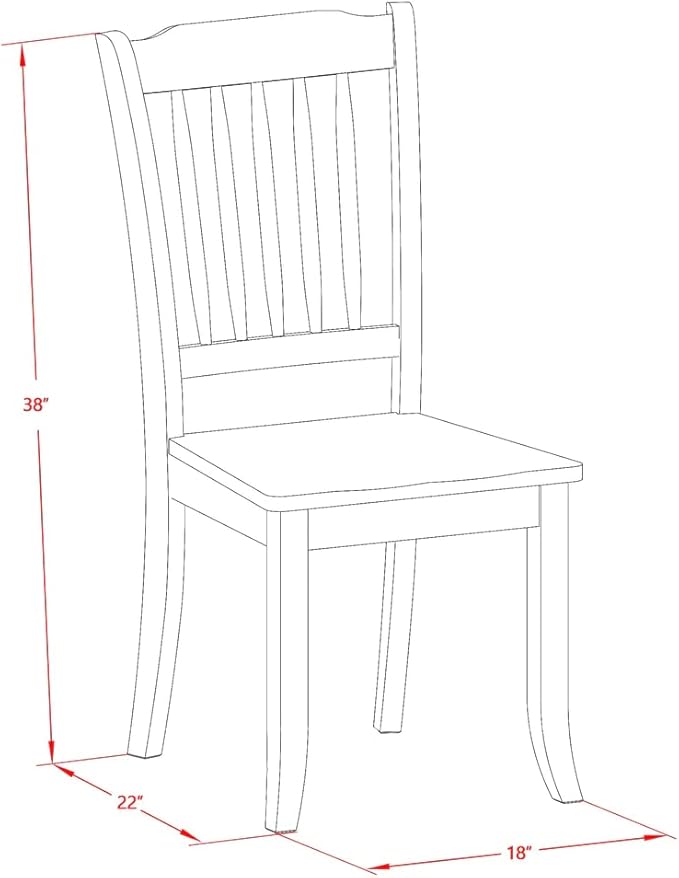 East West Furniture MZDA5-MAH-W 5 Piece Kitchen Table & Chairs Set Includ...
