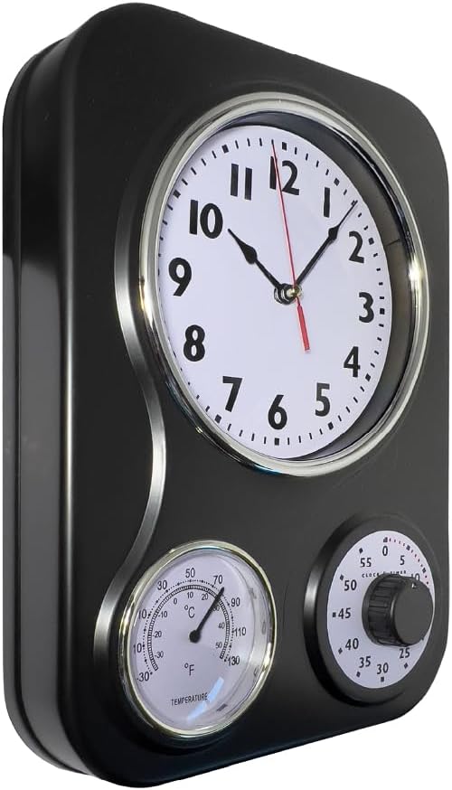 Lily's Home - 9.5 Inch x 12.5 Inch - Retro Kitchen Wall Clock, Vintage Wall - Image 3
