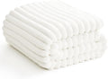 HIMEET Off White Ribbed Twin Blanket by Unknown
