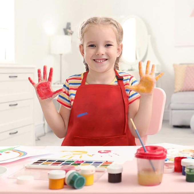 SINLAND Kids Apron with Pocket 2 Pack Children Chef Apron - Image 4