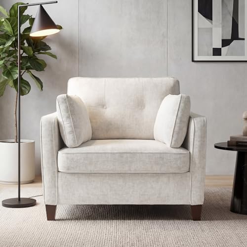 Luxury Oversized Accent Reading Armchair Set of 2, 41", Chenille, Beige