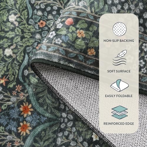 Lahome Floral 9x12 Area Rugs for Living Room, Soft Bedroom Washable Rugs