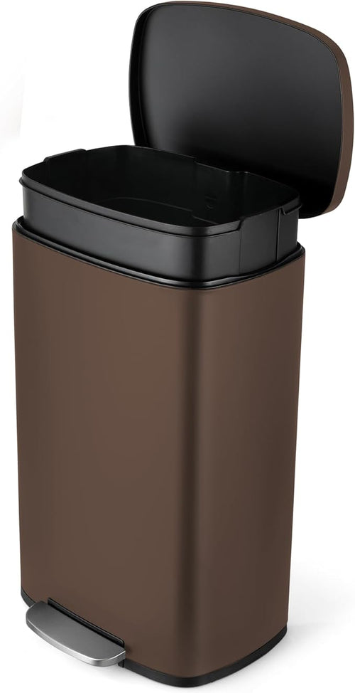 8 Gal Kitchen Trash Can, 30L Recycling or Garbage Bin, Brushed Stainless Steel by ComfyCorner